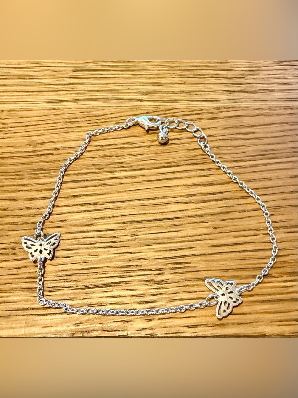 Delicate Silver Butterfly Bracelet - Dainty Chain